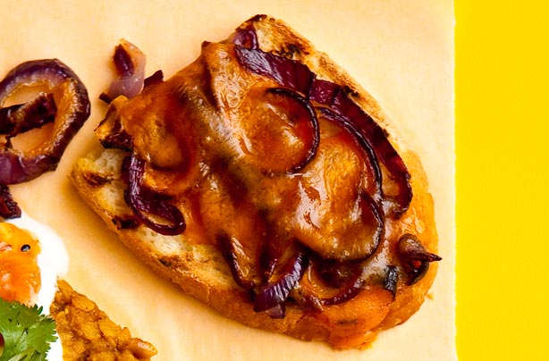 Cheese and onion toast topper