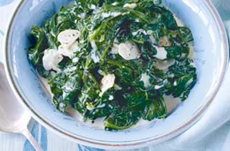 Essentials magazine, creamy spinach with cheese