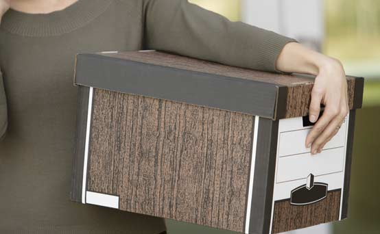 Woman carrying a box