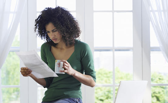 Woman reading a letter