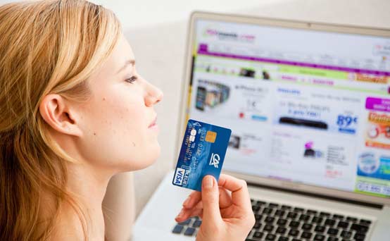 Woman shopping online
