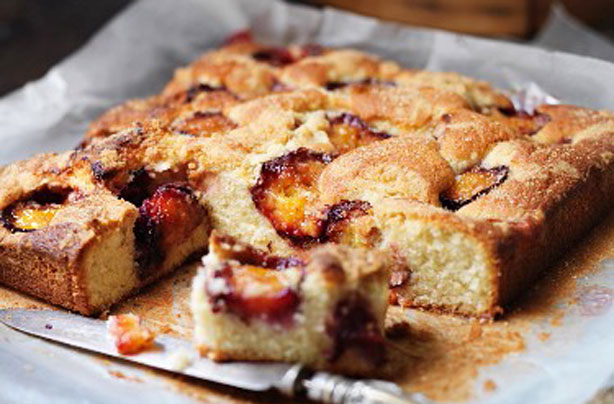 Plum and coconut cake
