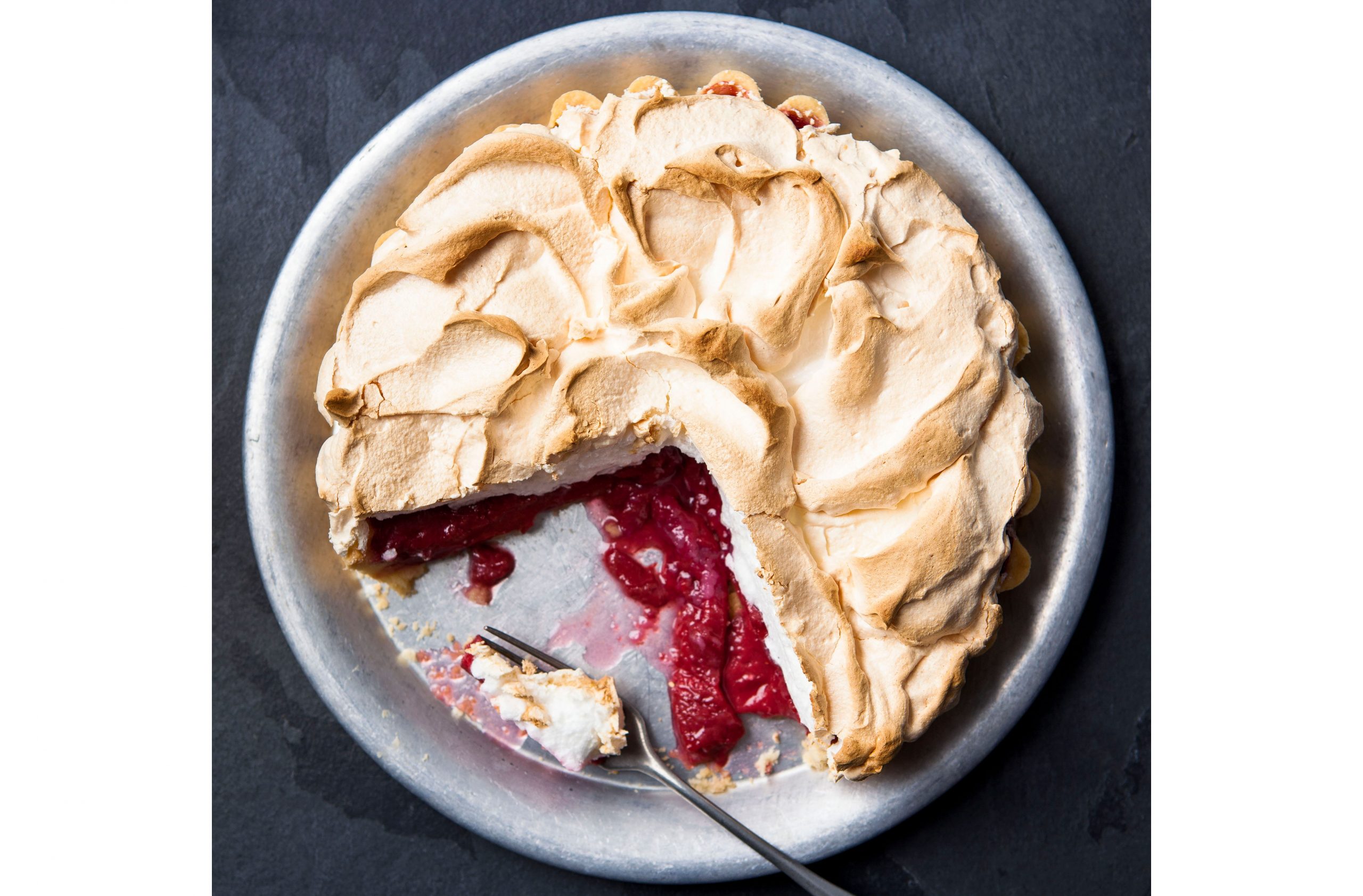 Raspberry meringue pie