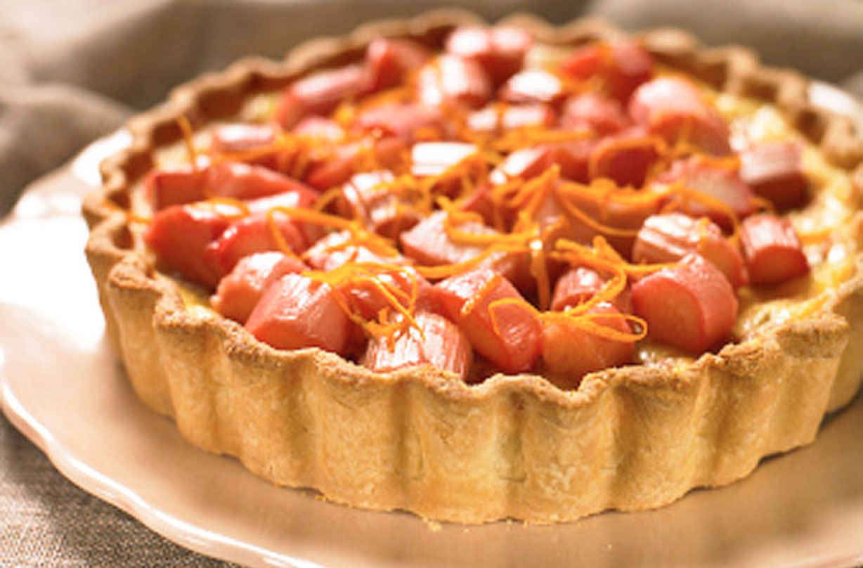 Rhubarb and orange tart