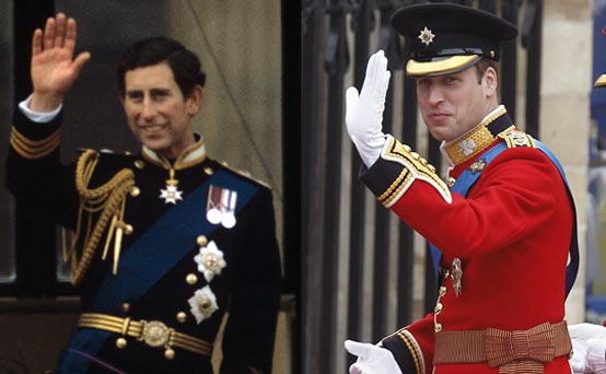 Charles and Will on their wedding days