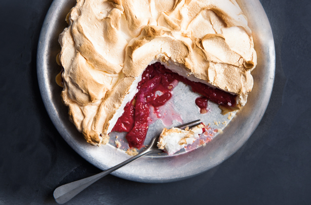 Raspberry meringue pie