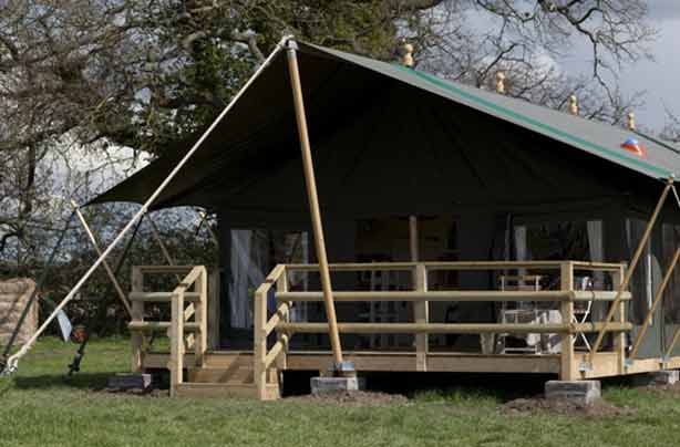 Glamping Mill Farm lodge close-up