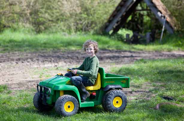 Glamping Mill Farm Wiltshire mini tractors