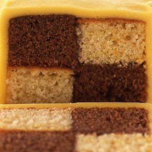 Chocolate orange battenburg cake-image