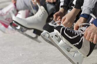 Family ice skating
