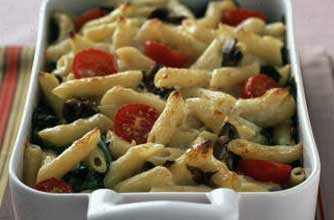 Garlic mushroom pasta bake