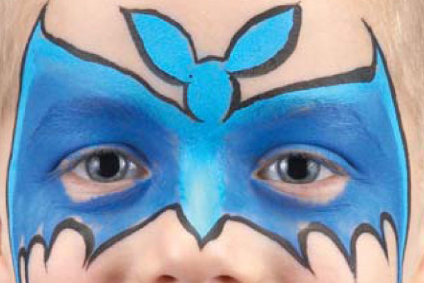 Bat face paint idea: step 3