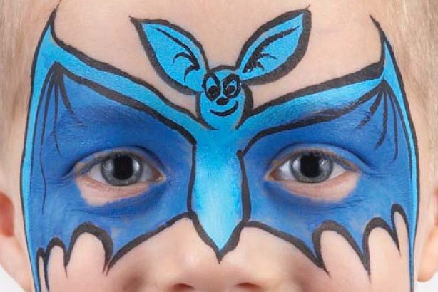 Bat face paint idea: step 4