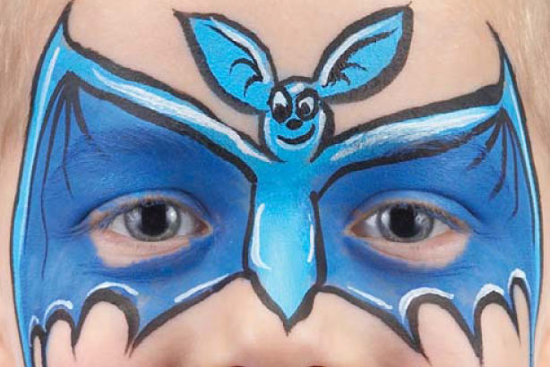 Bat face paint idea: step 5