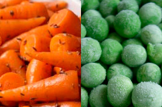 Baby carrots and peas