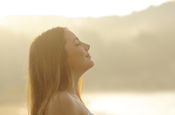 Vitamin D foods, woman in sunshine
