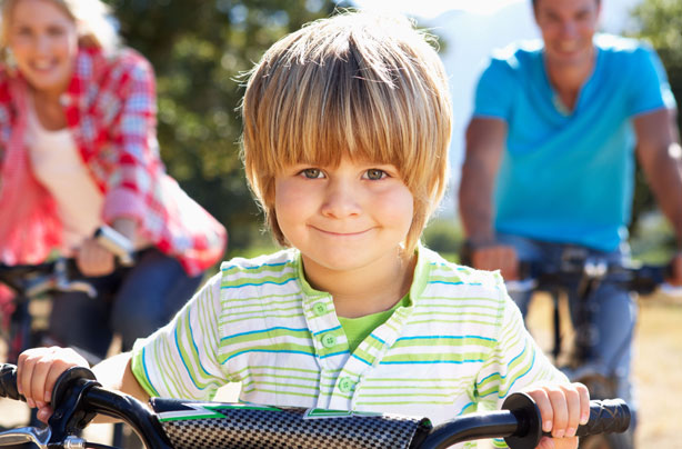 family on bikes photo