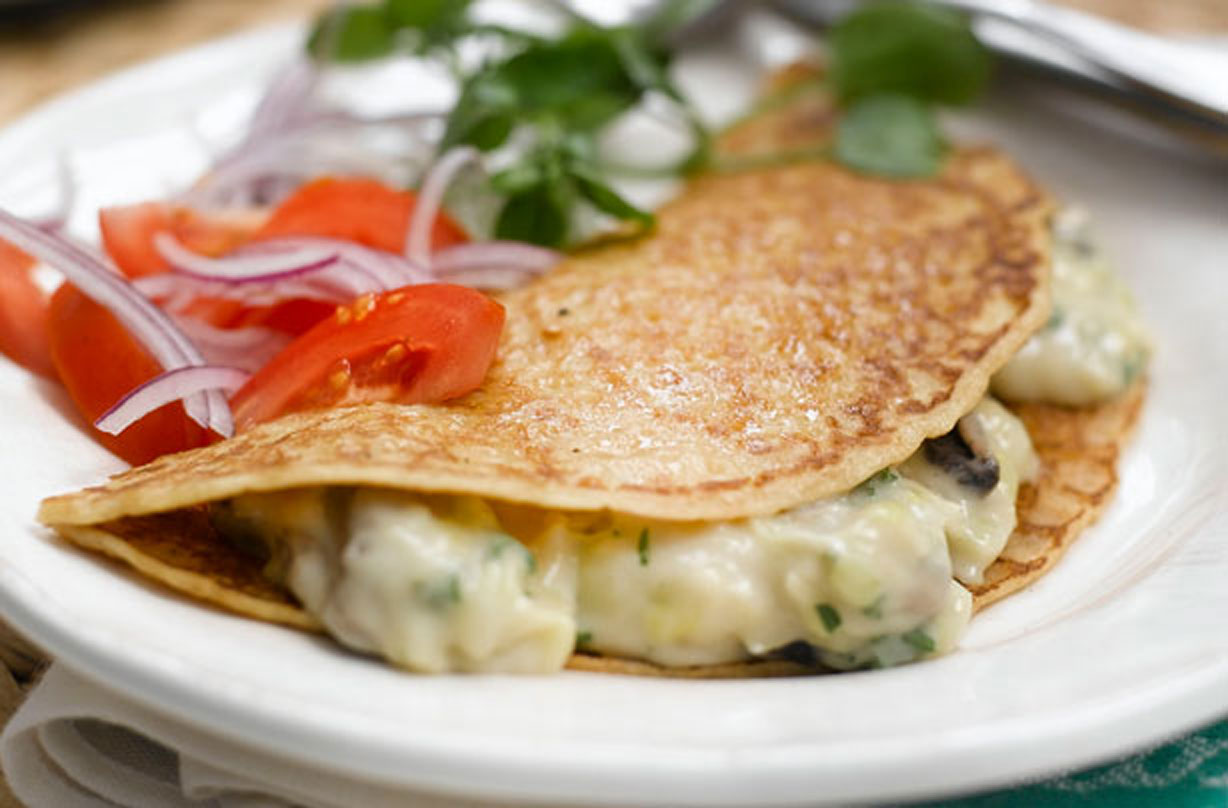 Weight Watchers leek, mushroom and cheese pancakes recipe