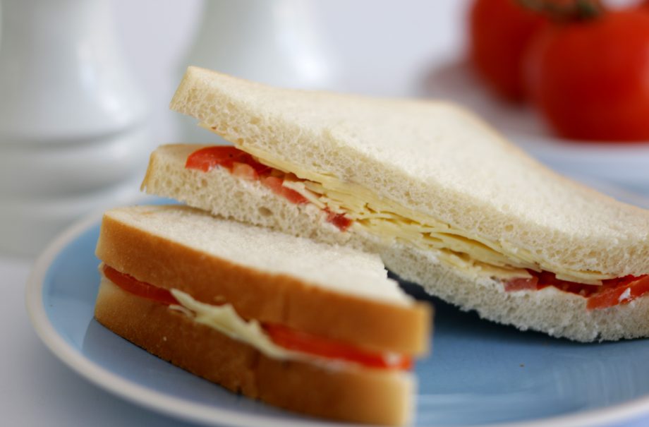 Cheese and tomato sandwich