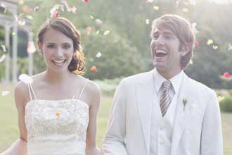 Couple at their wedding