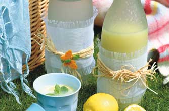 Fresh lemonade maded with sparkling or still water