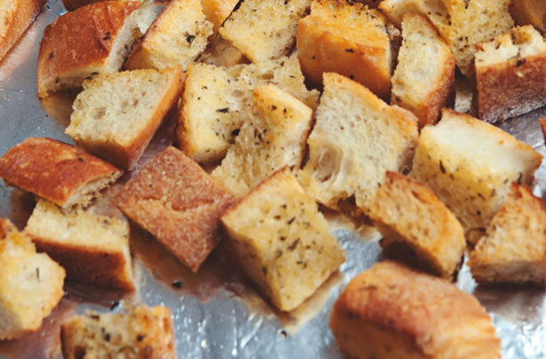 Homemade croutons