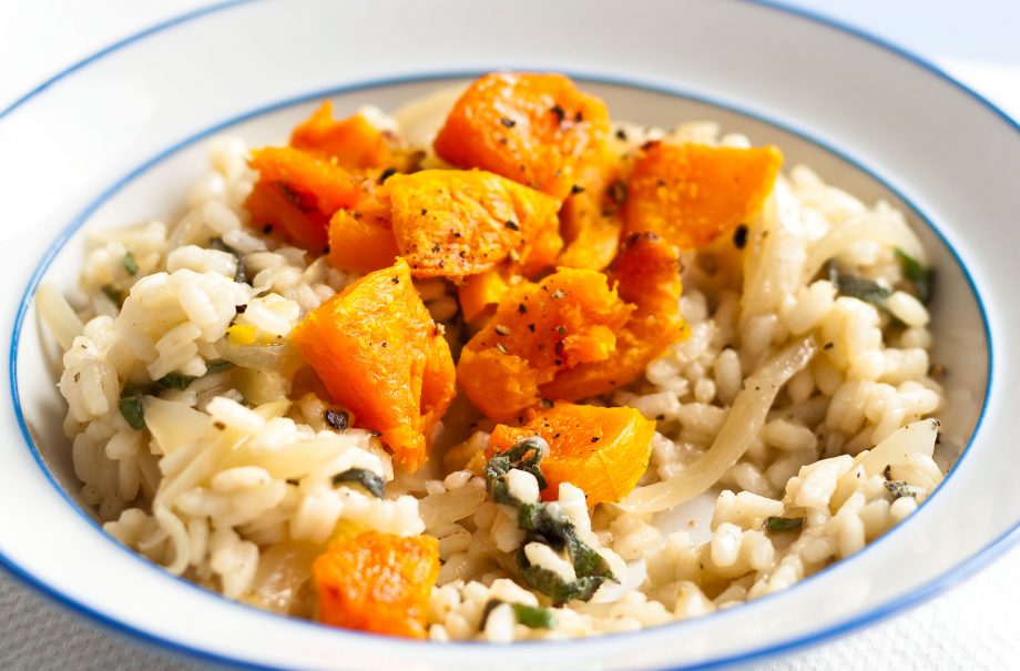 Low-fat butternut squash risotto