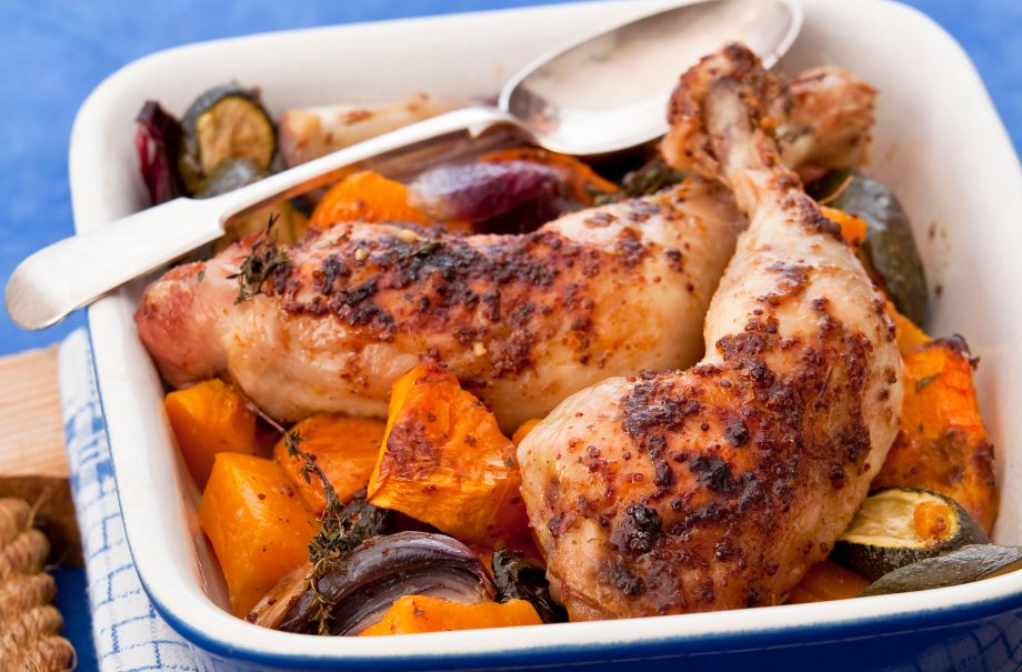 Maple glazed chicken with butternut squash