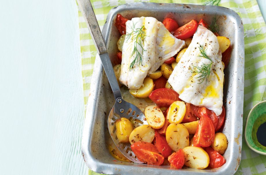 Roast haddock supper