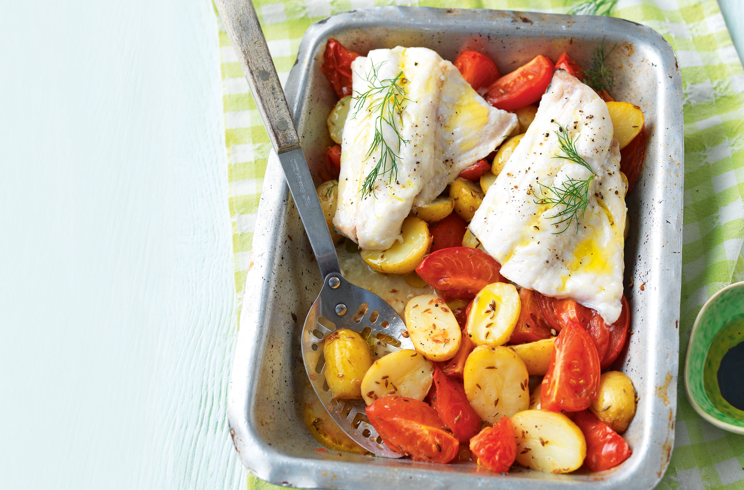Roast haddock supper