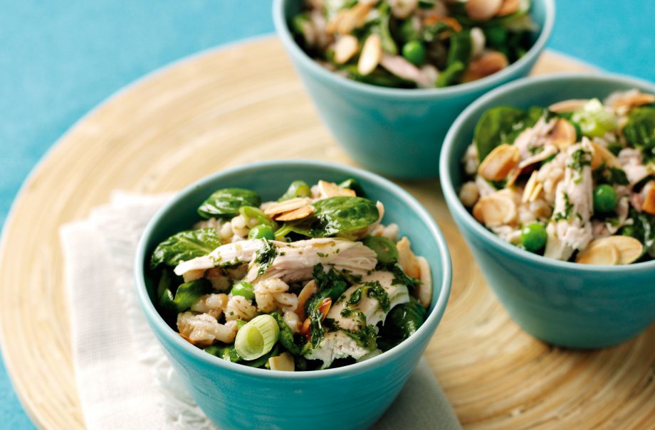 Warm chicken and barley salad