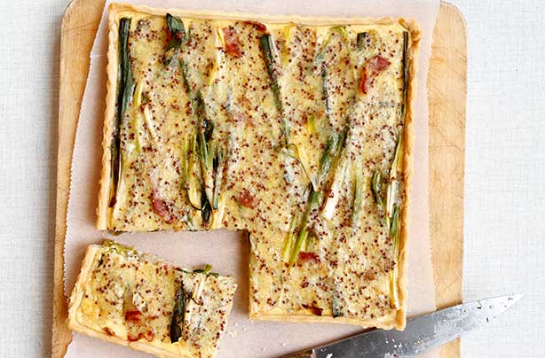 bacon, leek and potato tart