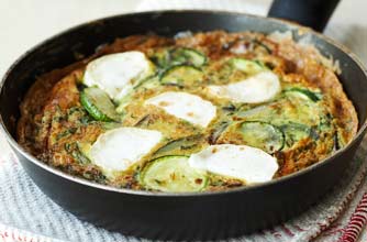 Courgette and goats' cheese frittata recipe