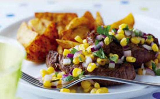 Lamb chops and sweetcorn salsa recipe