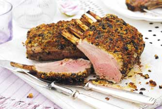 Feta and black olive crusted rack of lamb recipe