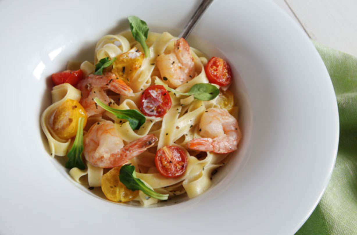 Pasta Ribbons With Prawns And Cherry Tomatoes Dinner Recipes GoodtoKnow