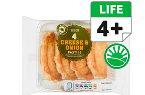 Tesco cheese and onion pasties