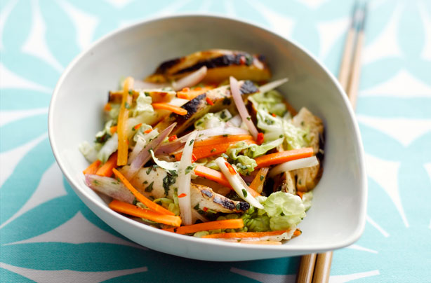 Sticky roast chicken salad