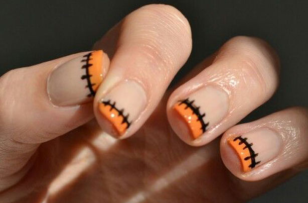 Stitched Halloween nails