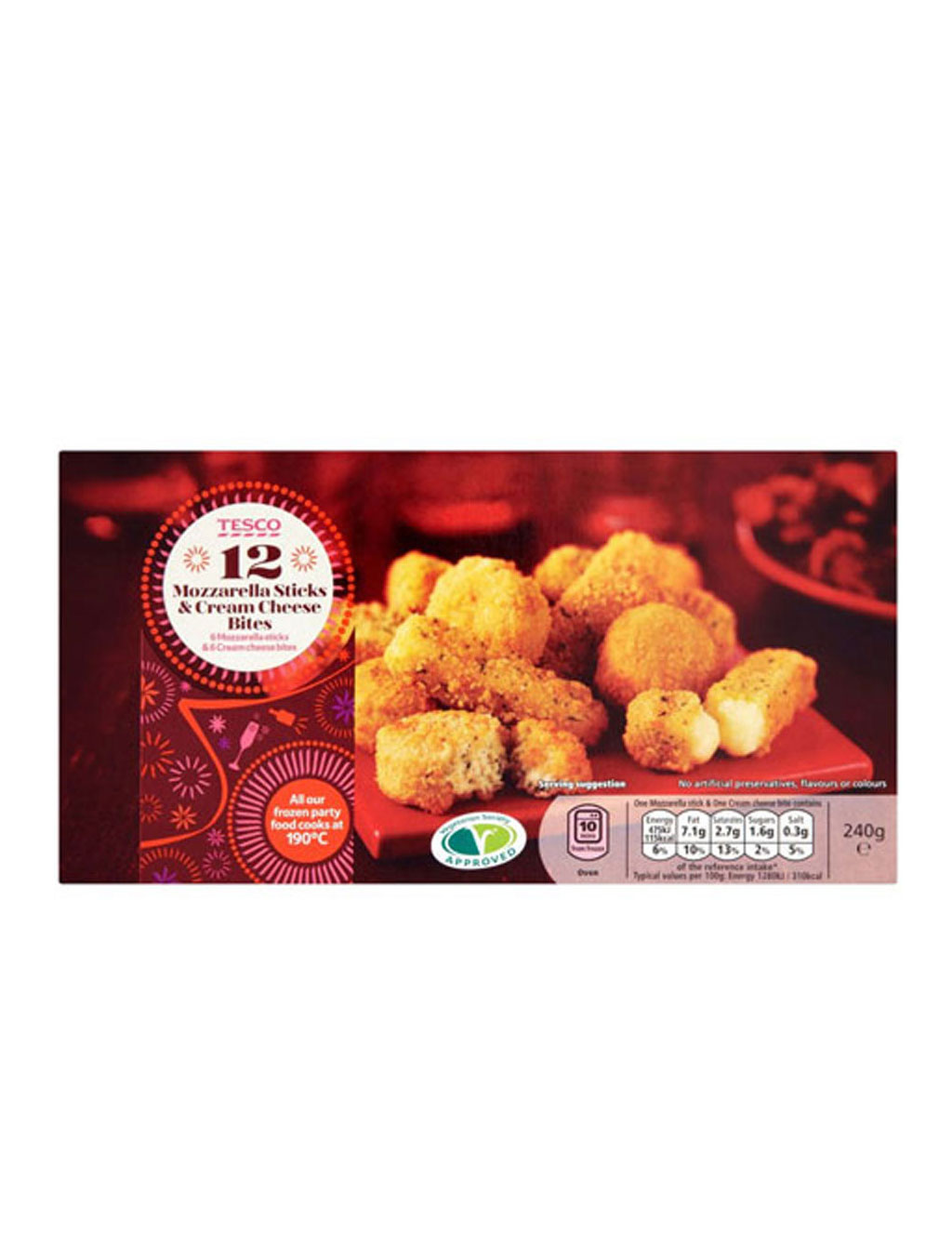 Tesco Frozen Mozzarella Sticks & Cream Cheese Bites