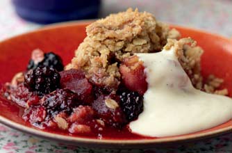 Hairy Bikers' apple and blackberry crumble from Mums Know Best