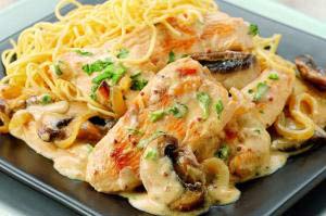 Chicken and mushroom stroganoff