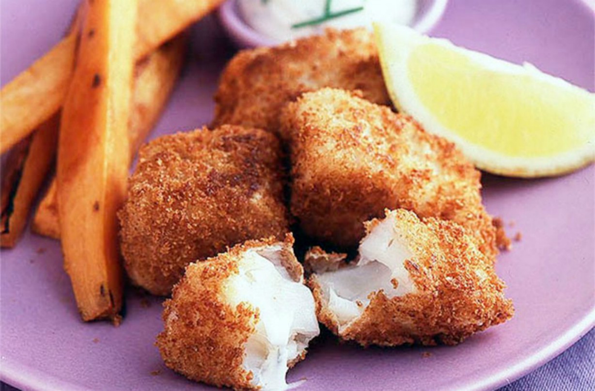 Crispy Cod Nuggets With Sweet Potato Wedges Dinner Recipes GoodtoKnow