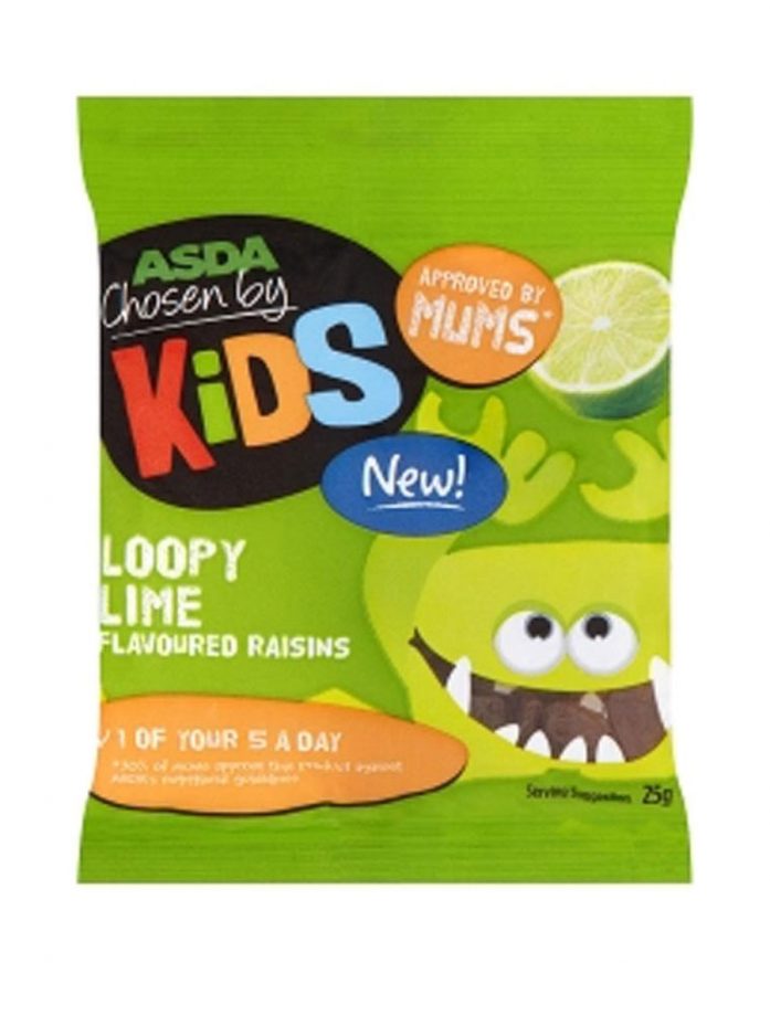 Asda Loopy Lime flavoured raisins