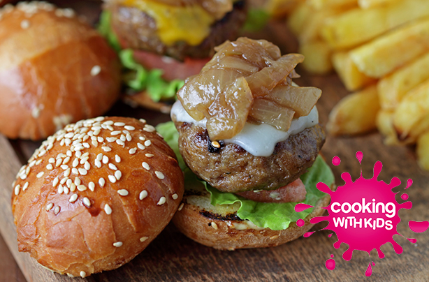 Mini slider burgers to make with kids