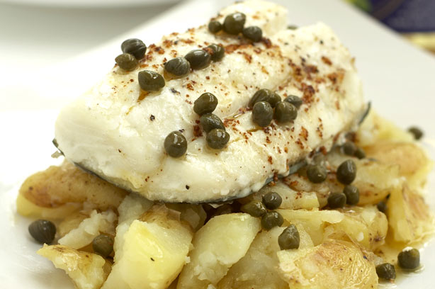 Cod in browned butter sauce