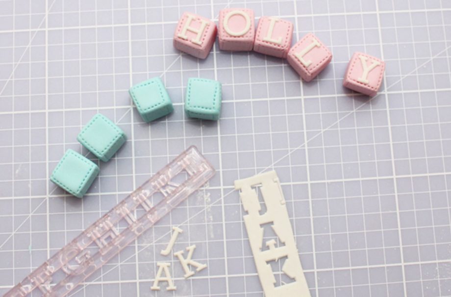 Fondant name blocks