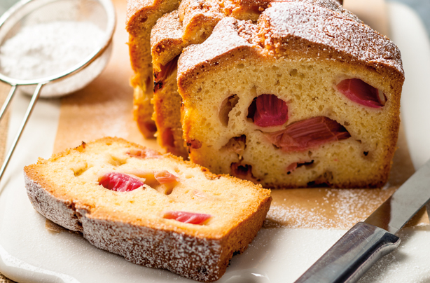 Rhubarb and almond loaf