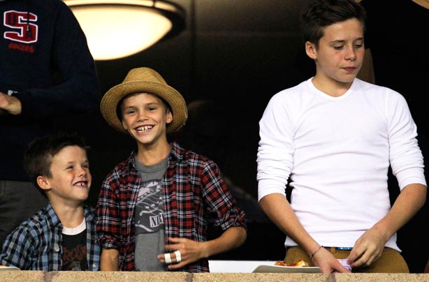 Cruz, Romeo and Brooklyn Beckham
