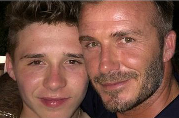 Brooklyn and David Beckham